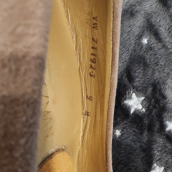 Stuart Weitzman Beige Suede Anna Cork Wedge Platform Peep Toe Pumps Size 9 - Picture 4 of 13